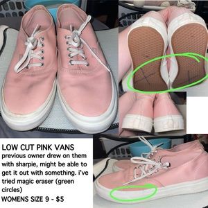 pink low cut vans